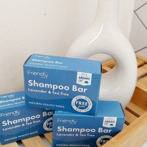 friendly soap natural shampoo bar lavender and tea tree in plastic free packaging