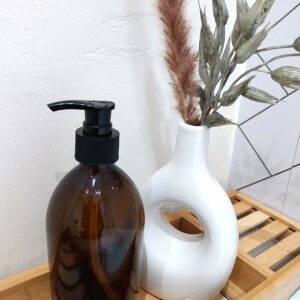 glass amber pump bottle 500ml